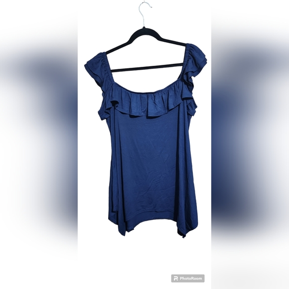 Qomen- Ruffle Trim Tank, sz 18W, NEW - Picture 3 of 7